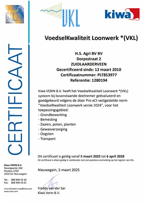 VKL Certificaat 2025
